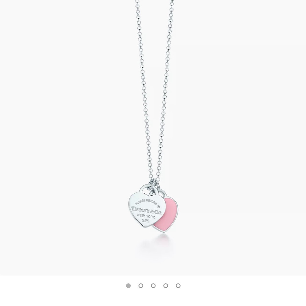 Tiffany & Co. Silver and Pink Pendant Necklace